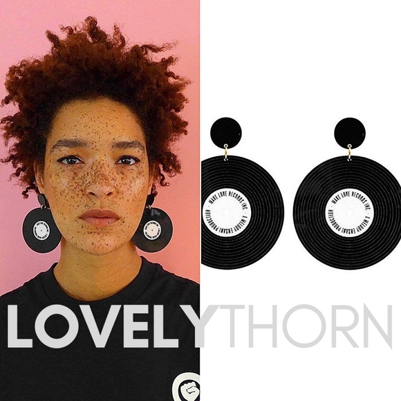 MELODY EHSANI // ltd ed make love vintage records inspired drop earrings - Picture 1 of 15